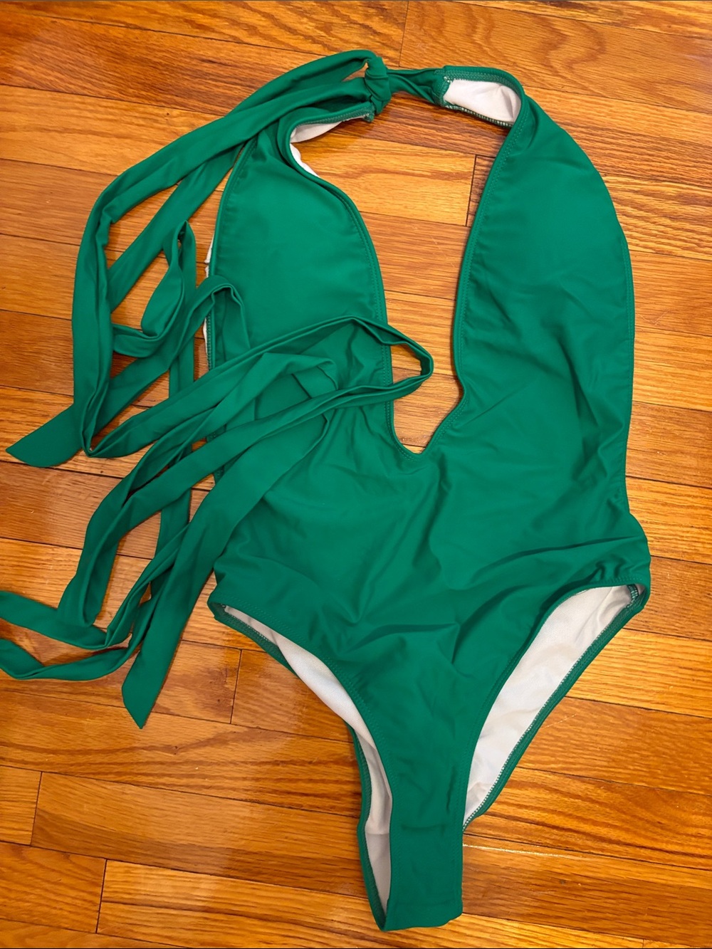 SHEIN Emerald Green One-Piece Halter Swimsuit